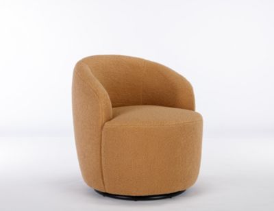 Streamdale Khaki Teddy Fabric Accent Barrel Chair