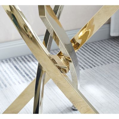 Modern Round Tempered Glass End Table With Stainless Steel Legs