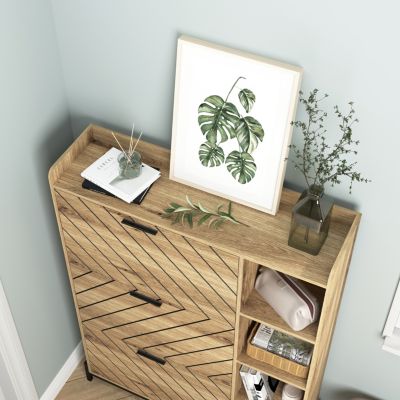 Streamdale 3-Drawer Shoe Cabinet with Open Shelves