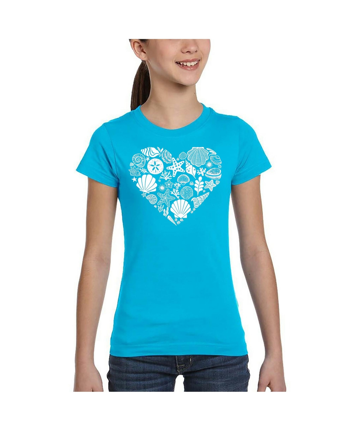La Pop Art Girls Sea Shells Word Art T-Shirt