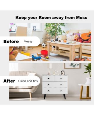 4 Drawers Dresser Chest of Drawers Free Standing Sideboard Cabinet