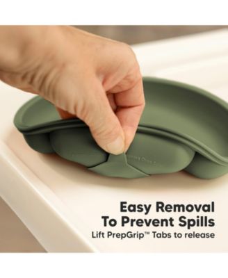 3-Pack Prep Suction Plates with Lids, 100% Silicone Baby Plates with Lid, BPA-Free Kids Divided Toddler Plates