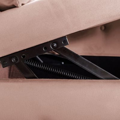 + 1 Pc. + Velvet + Storage & Pillow + Chaise Lounge