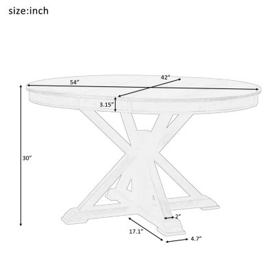 12" Leaf  with  Retro Extendable Dining Table