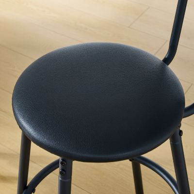 Streamdale Rustic Brown Bar Table Set with Upholstered Stool