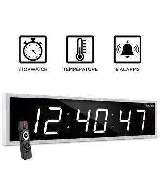 Large Digital Clock, 72" LED Wall Clock with Alarms, Timer & More