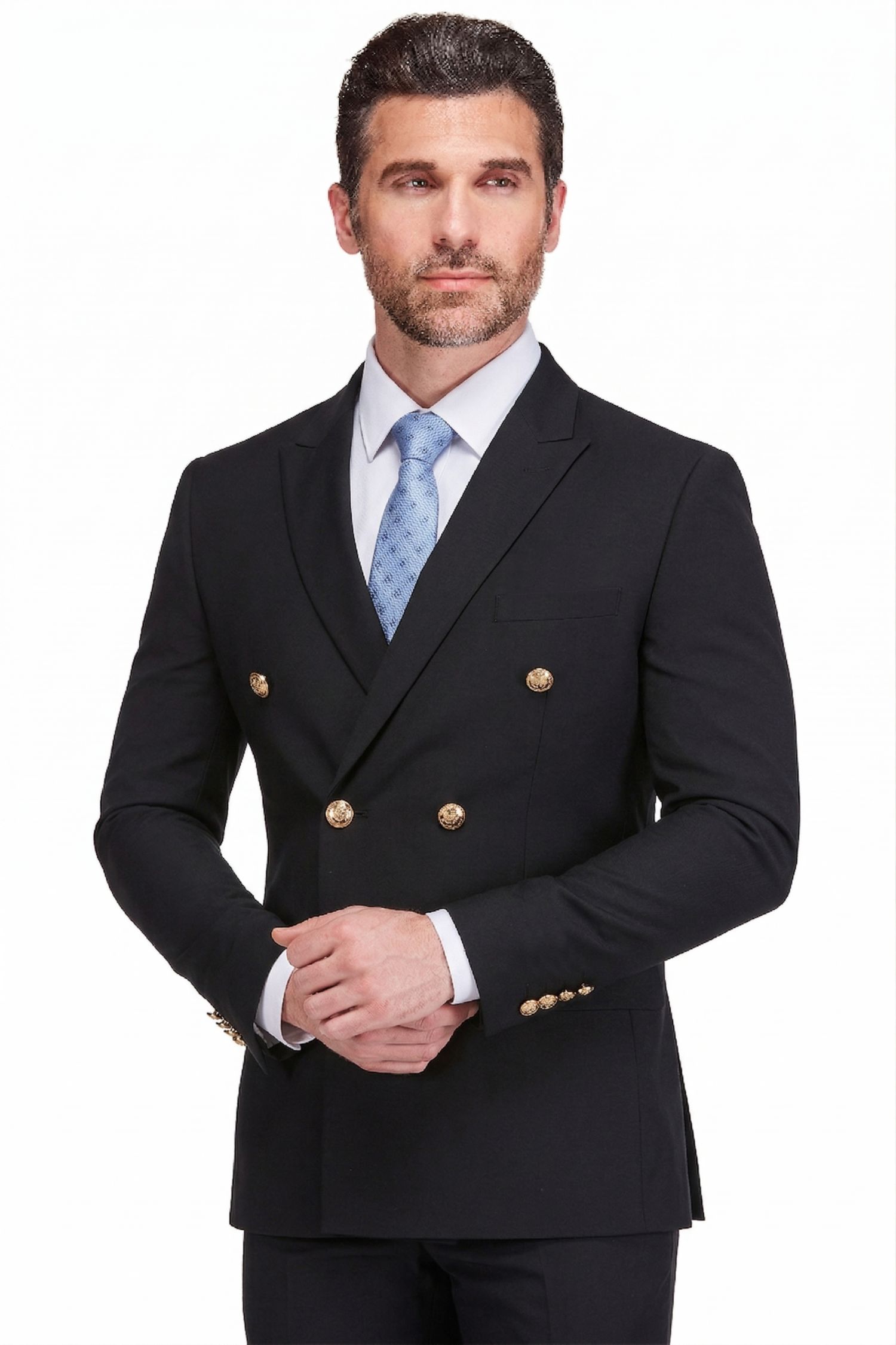 Men's Slim Fit 2-Piece Double Breasted Suit