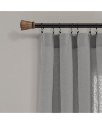 Linen Button Window Curtain Panels