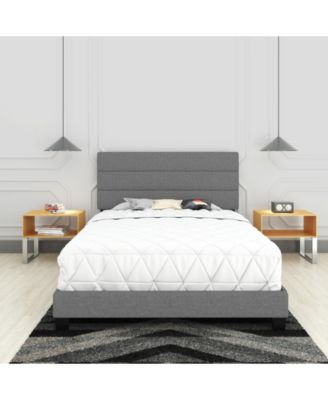 Sicily Linen Upholstered Platform Bed Frame with Adjustable Headboard - Boyd Sleep