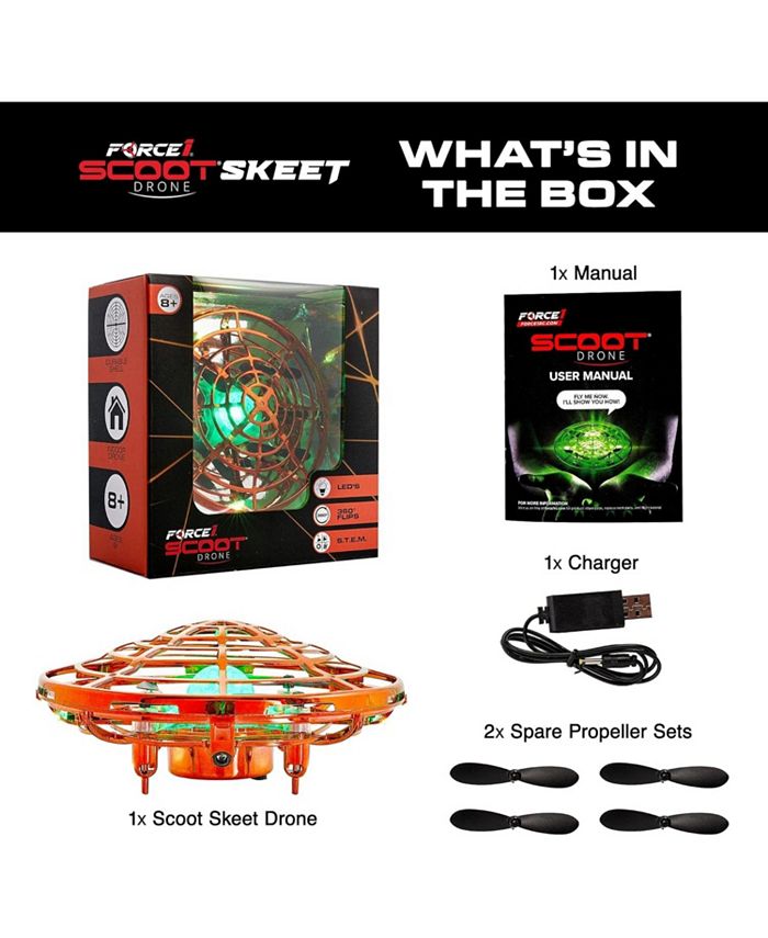 Force1 Scoot Skeet Drone Electronic Shooting Game for Kids Orange