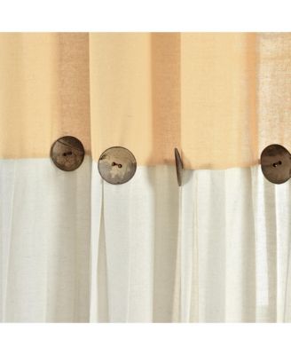 Linen Button Window Curtain Panels