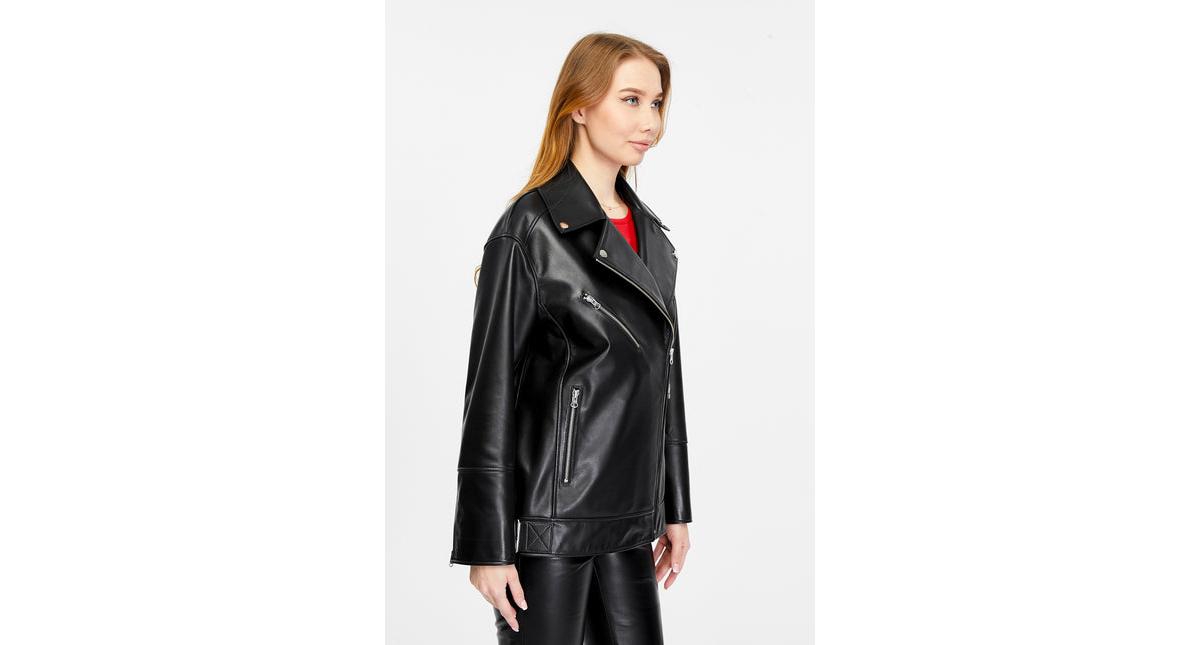 Furniq Uk Women's Genuine Leather Jacket,- Black