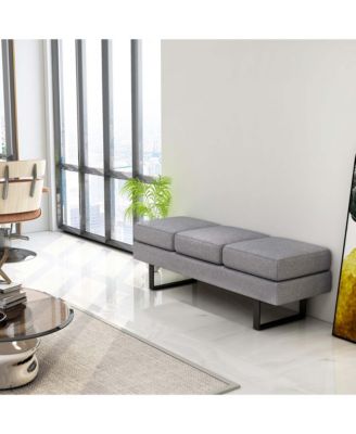 Waiting Room Bench Seating with Metal Frame Leg Upholstered Reception Bench