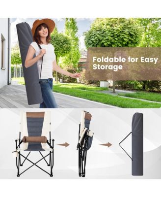 Camping Folding Chair w/ Cup Holder 330 LBS Load Capacity for Picnic Camping