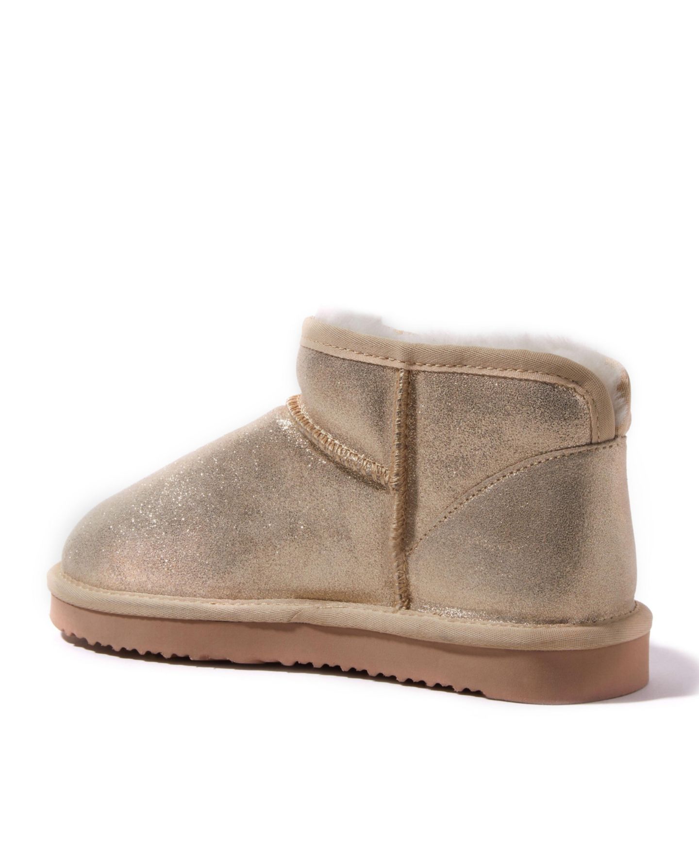 Женские ботинки Dearfoams Fireside by Riverland Genuine Shearling Micro Bootie, цвет: Золотой — фото 3