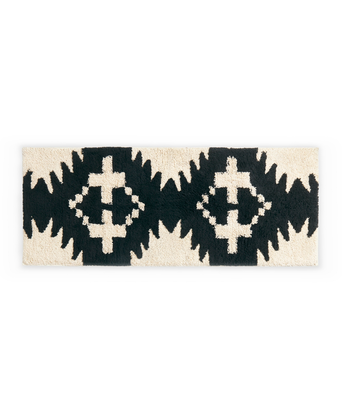 Pendleton Spider Rock Cotton Bath Rug 24" x 60" - Black White
