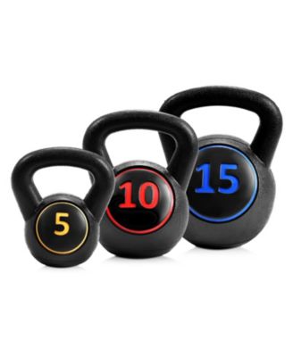 Kettlebell Set 3-Piece 5lb 10lb 15lb Weight Set for Home Workouts