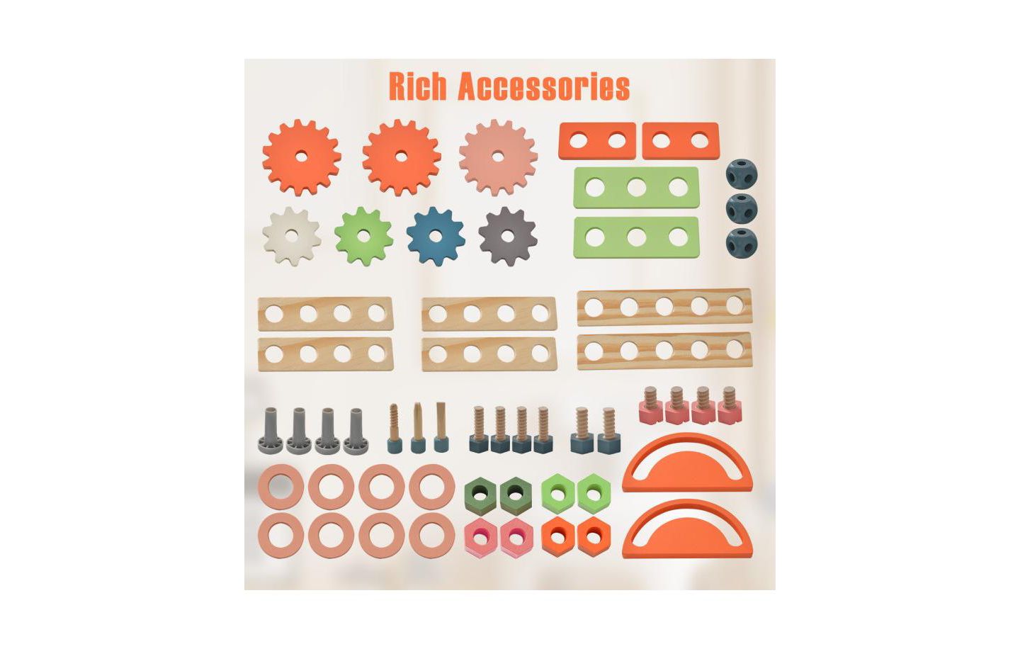 Детская игрушка Slickblue Kids Play Tool Workbench with Realistic Accessories for Pretend Play, цвет: Разноцветный — фото 10