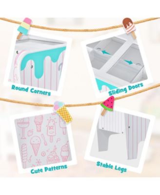 Kid's Ice Cream Cart Playset with Display Rack and Accessories