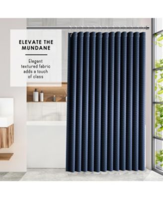 Heavy Duty Fabric Water-resistant Waffle Design Shower Curtains - 72"x72"