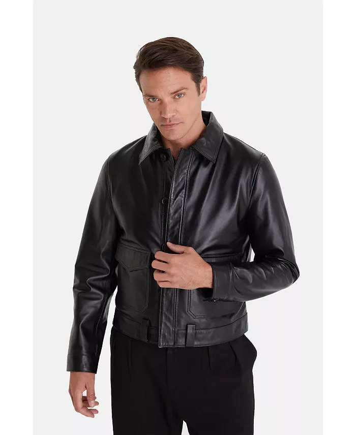 Men's Fashion Jacket, Nappa Black - thumbnail 7