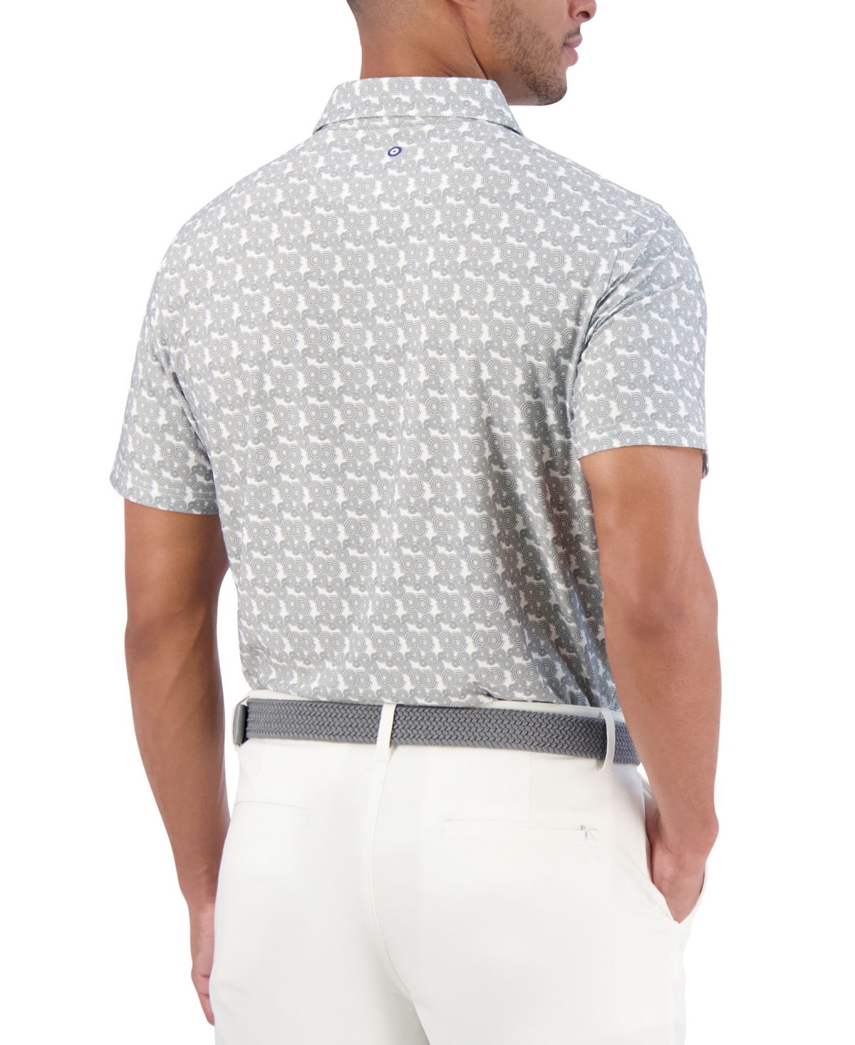 Ben Sherman Psychedelic Helmet Tech Jersey Sports Fit Polo In Light Grey