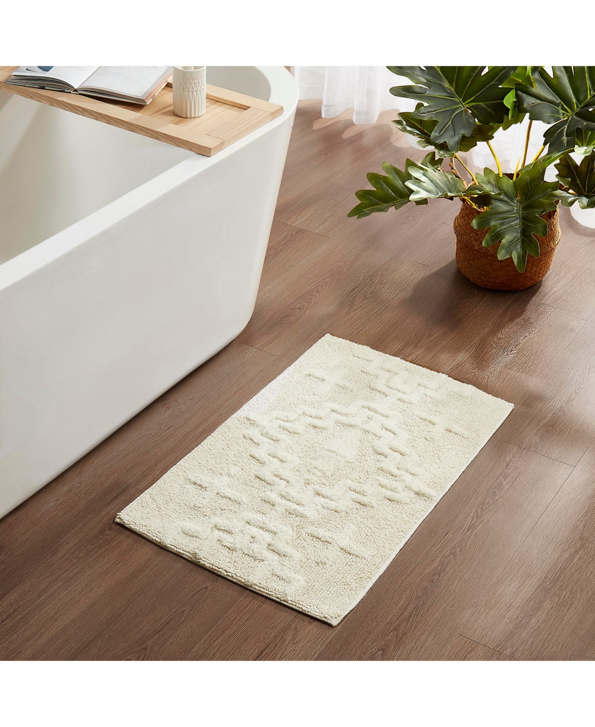 Pendleton Kiva Steps Cotton Bath Rug 21" X 34" In Ivory