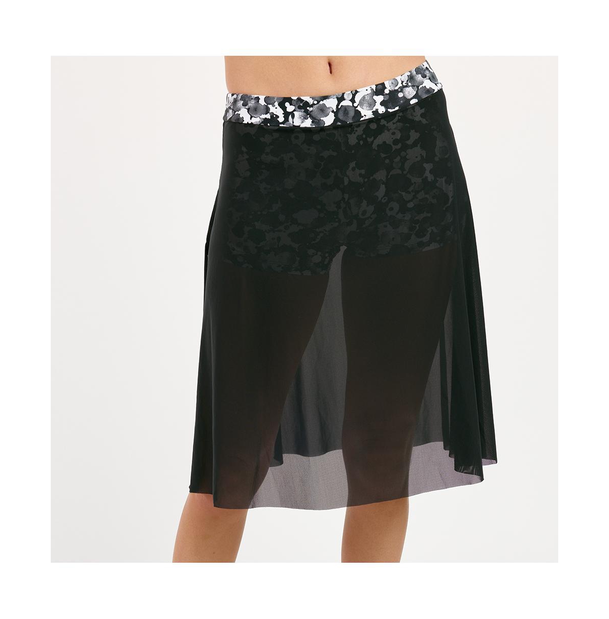 Calysa Women's 3in1 Swim Skirt With Attached Shorts - Black/rocky road
