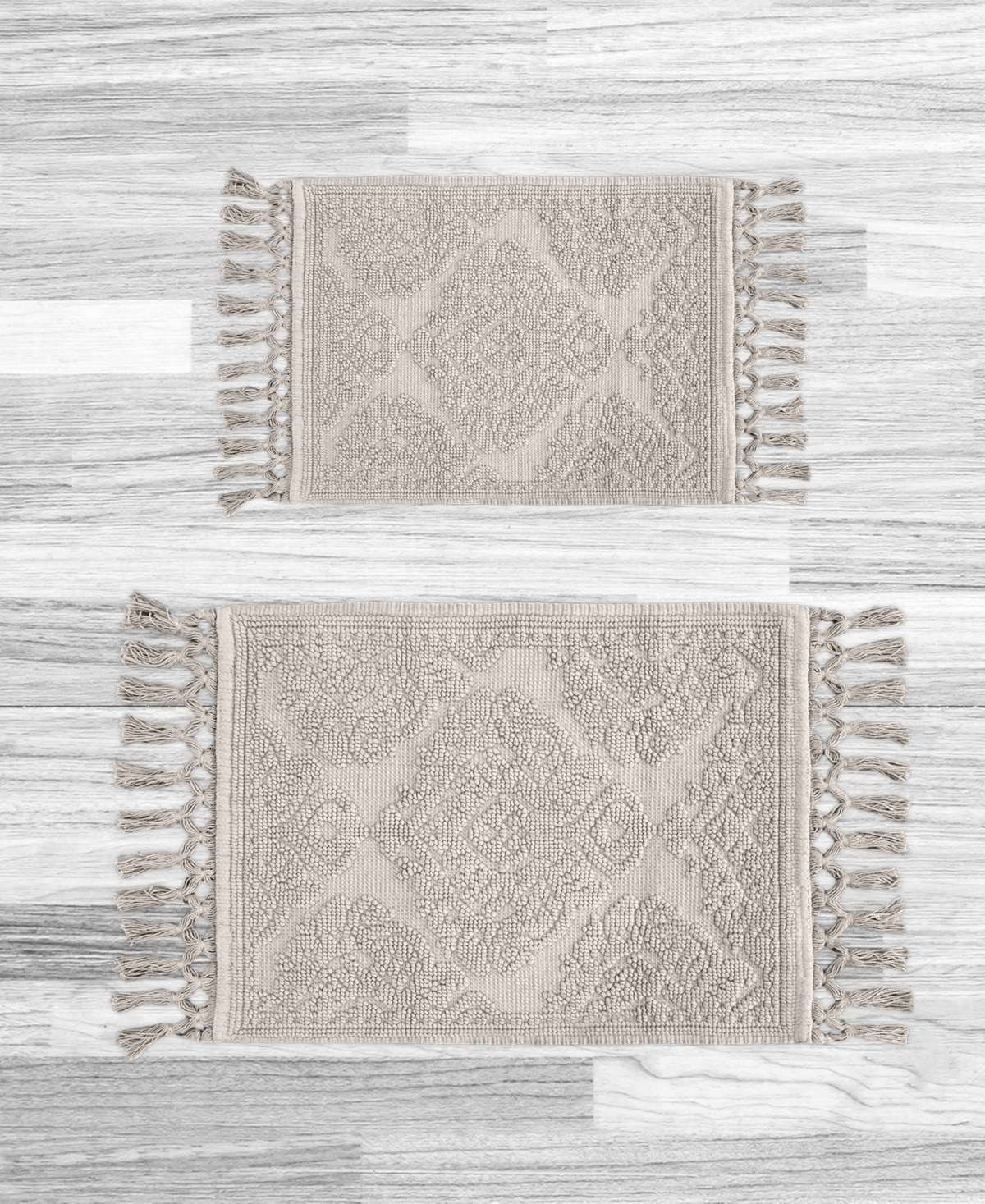 Jean Pierre New York Ricardo Fringe Cotton 2-Piece Bath Rug Set