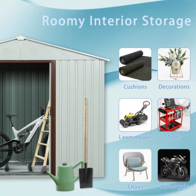  6FT X 5FT Outdoor Metal Storage Shed White