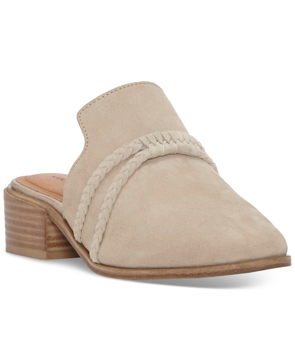 Lucky Brand Women's Marisole Braided Block-Heel Clog Mules -Cobblest Nubuck