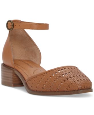 Lucky Brand - Women's Maliya Crochet Woven Two-Piece Ankle-Strap Block-Heel Pumps