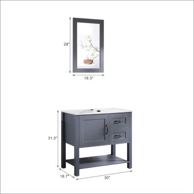 Streamdale 30In  Bathroom Vanity with Mirror And Top Only