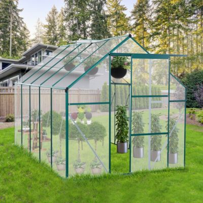 Polycarbonate Greenhouse with Raised Base and Anchor