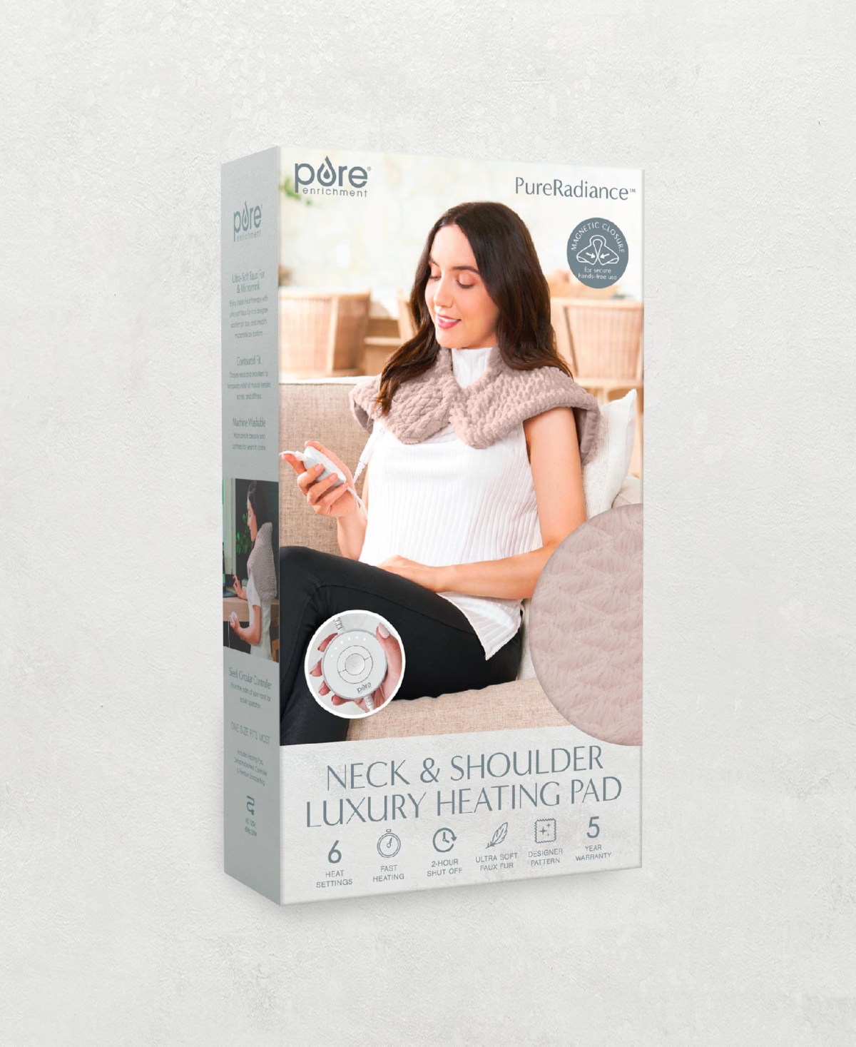 Pure Enrichment Pureradiance Neck Shoulder Luxury Heating Pad In Rose Quartz