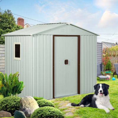Streamdale 8FT X 4FT Outdoor Metal Storage Shed With Window White