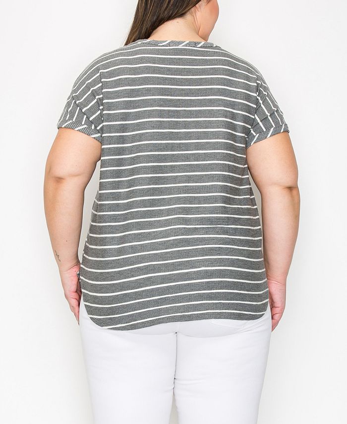 Short Sleeve Dolman Pointelle Top main image 1