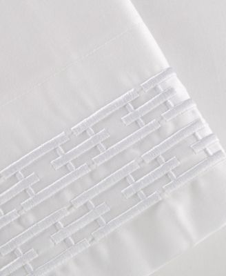 Hotel Collection Chain Links Embroidered 500 Thread Count Pima Cotton Flat Sheet, Queen, Exclusively at Macy's