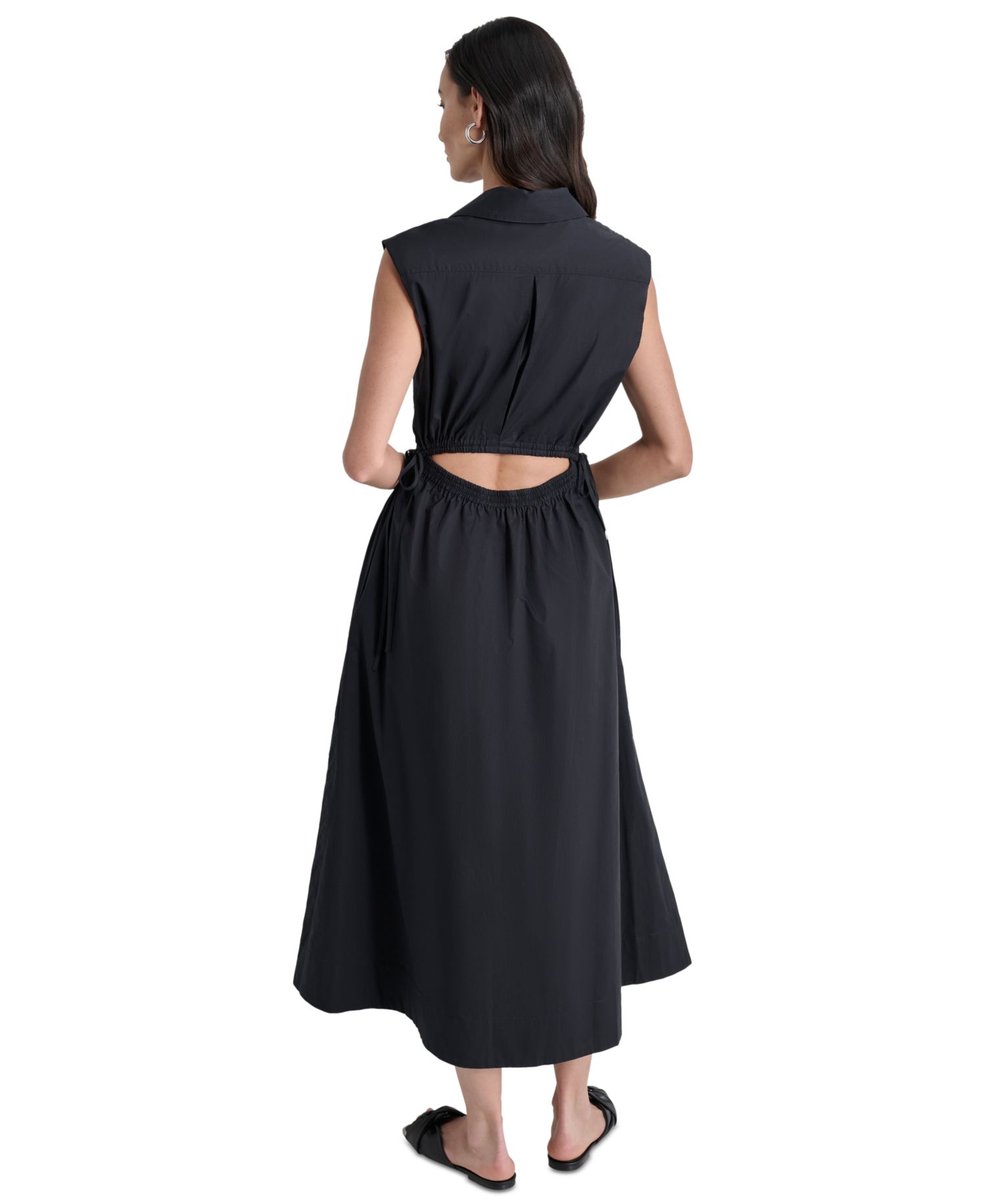 Women's Back-Cut-Out Sleeveless Midi Dress