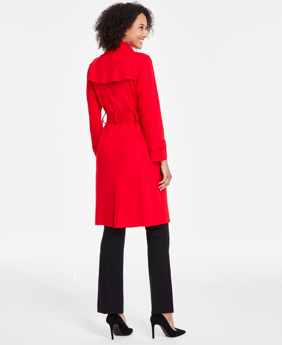 Anne Klein Women's Tie-Front Trench Coat