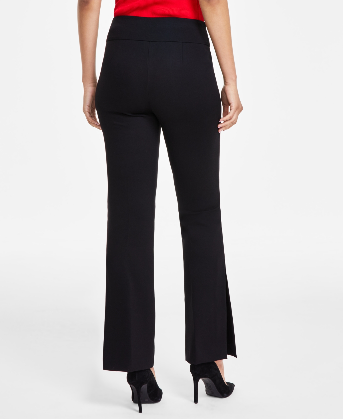 Anne Klein Women's High-Rise Pull-On Bootcut Pants