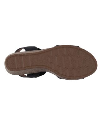 Women's Bane Embellished Elastic Double Band Wedge Sandals