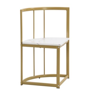 7-Piece Marble Table Set w/ Gold Base