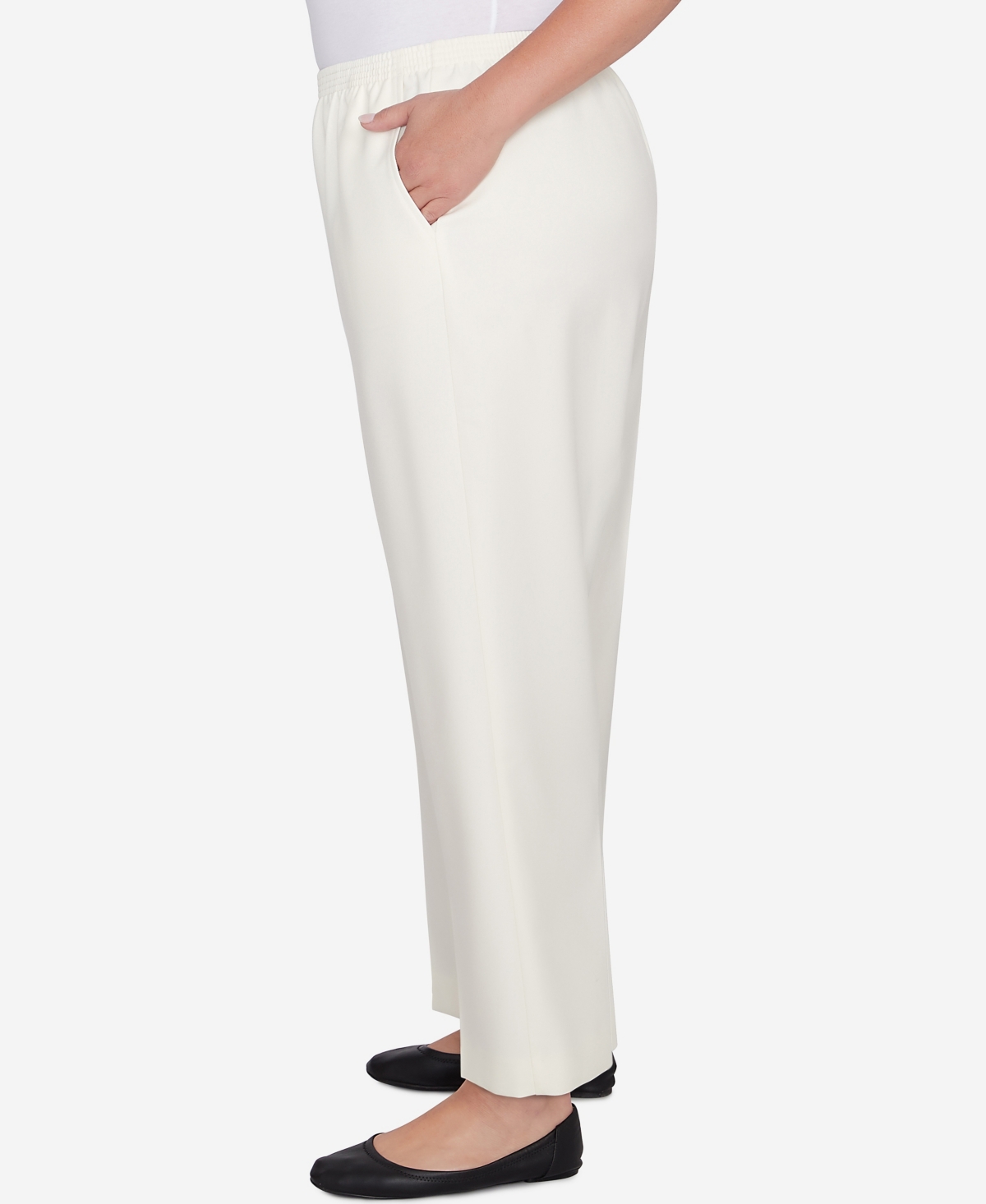 Alfred Dunner Plus Size Classic Accord Elastic Waist Short Length Pant