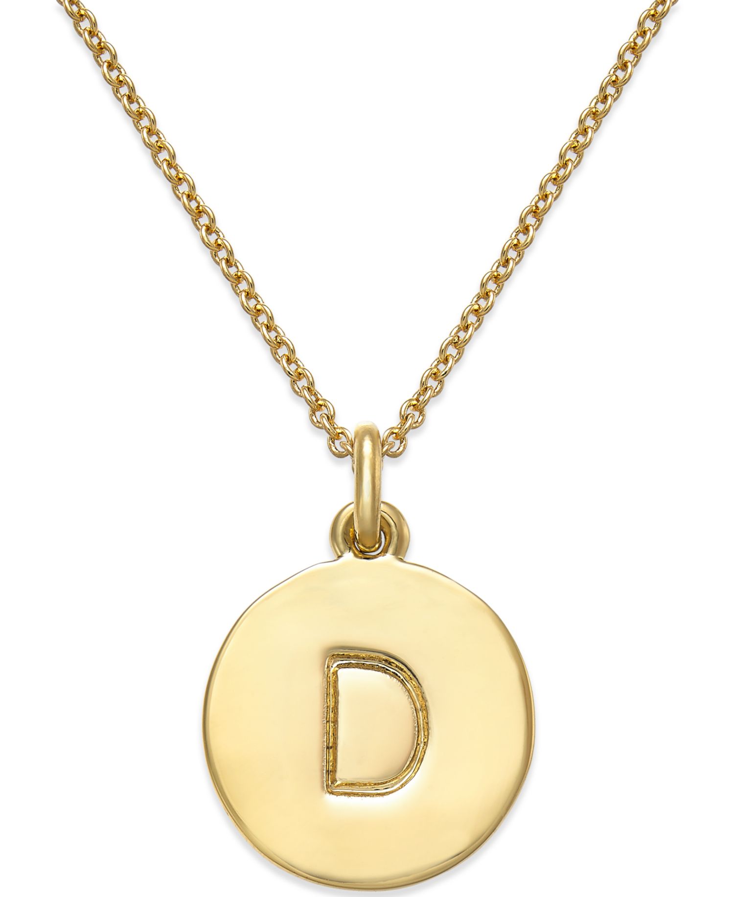 gold plated Initials Pendant Necklace, 17" + 3" Extender