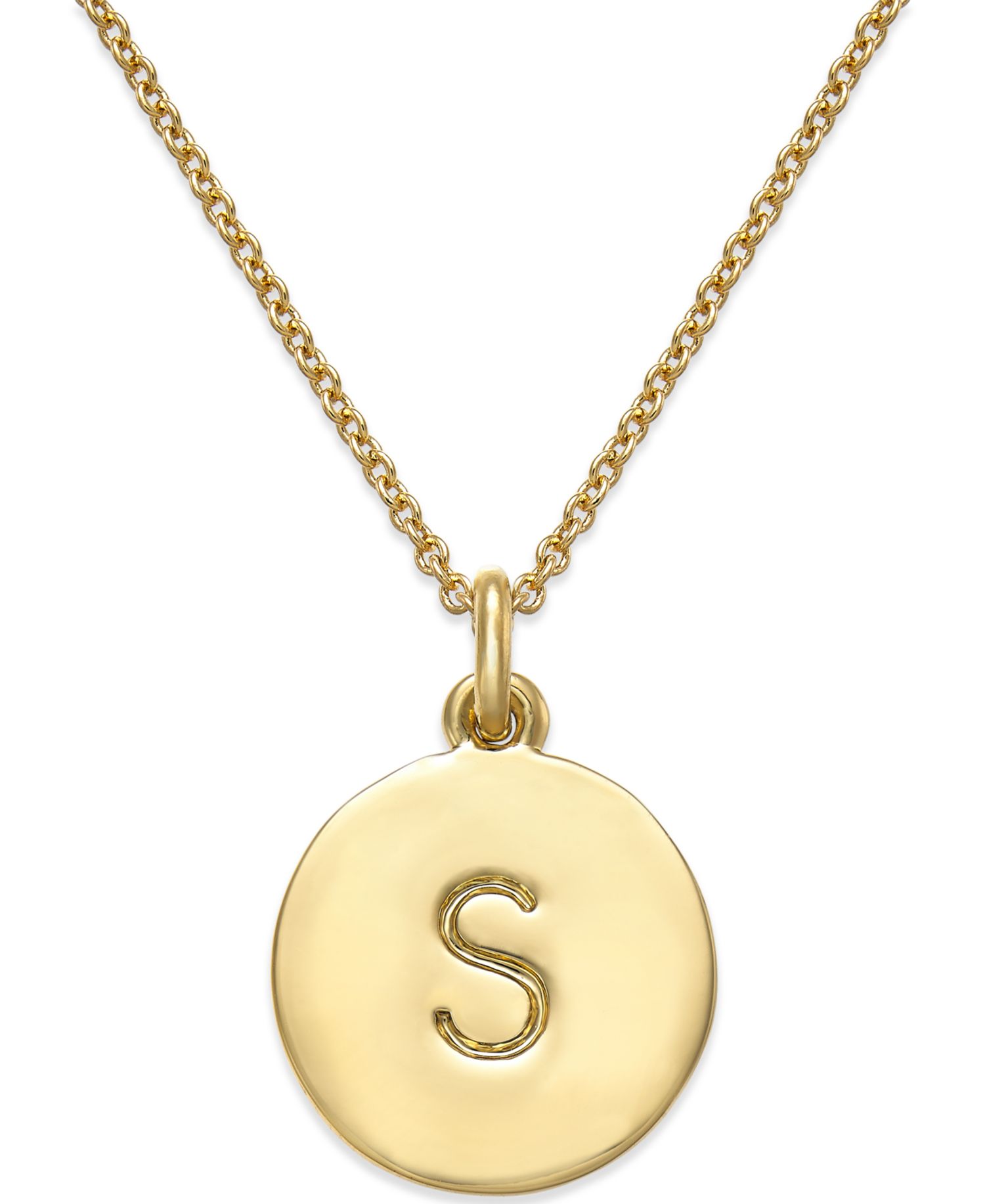 gold plated Initials Pendant Necklace, 17" + 3" Extender