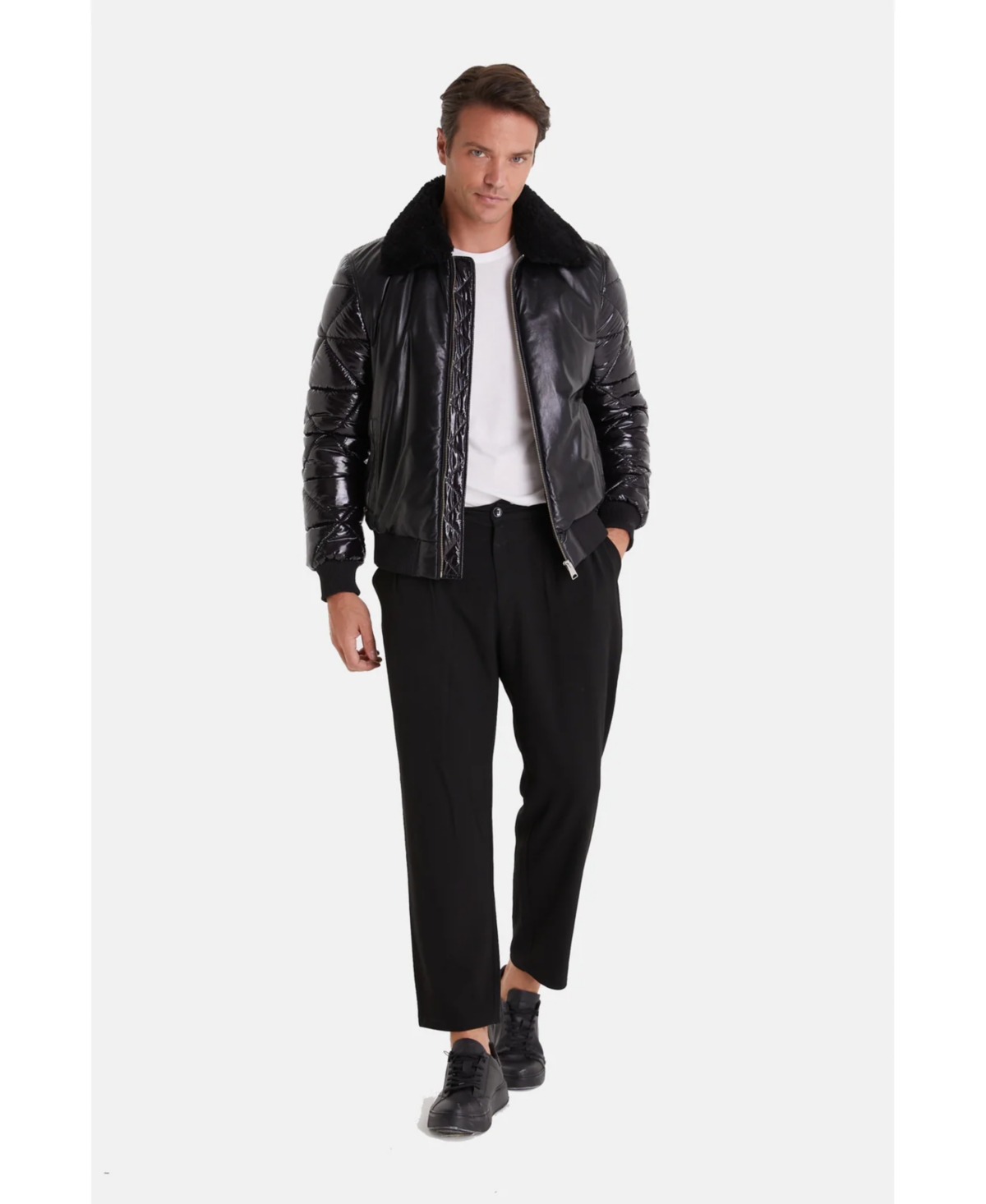 Furniq Uk Men's Quilted Jacket,- Black