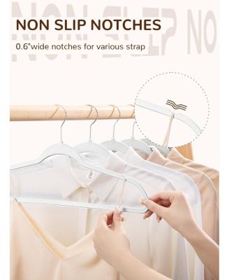 Plastic Hangers Extra Wide with 360° Swivel Hook White 60 Pack