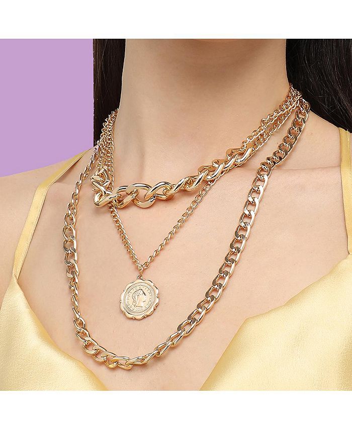 SOHI Women's Coin Multi-Layer Necklace - Macy's