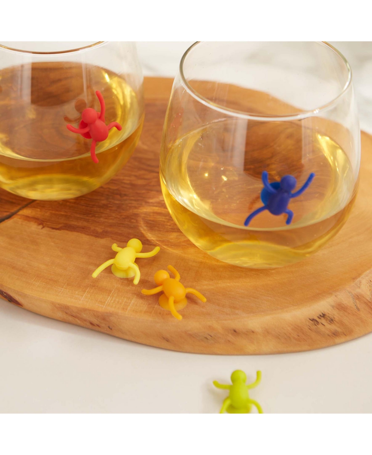 Rsvp International Basic Silicone Suction Cup Tumbler Markers 6 Piece In Multi
